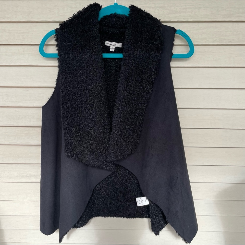 G. H. Bass Faux Suede/Faux Fur Vest Size M